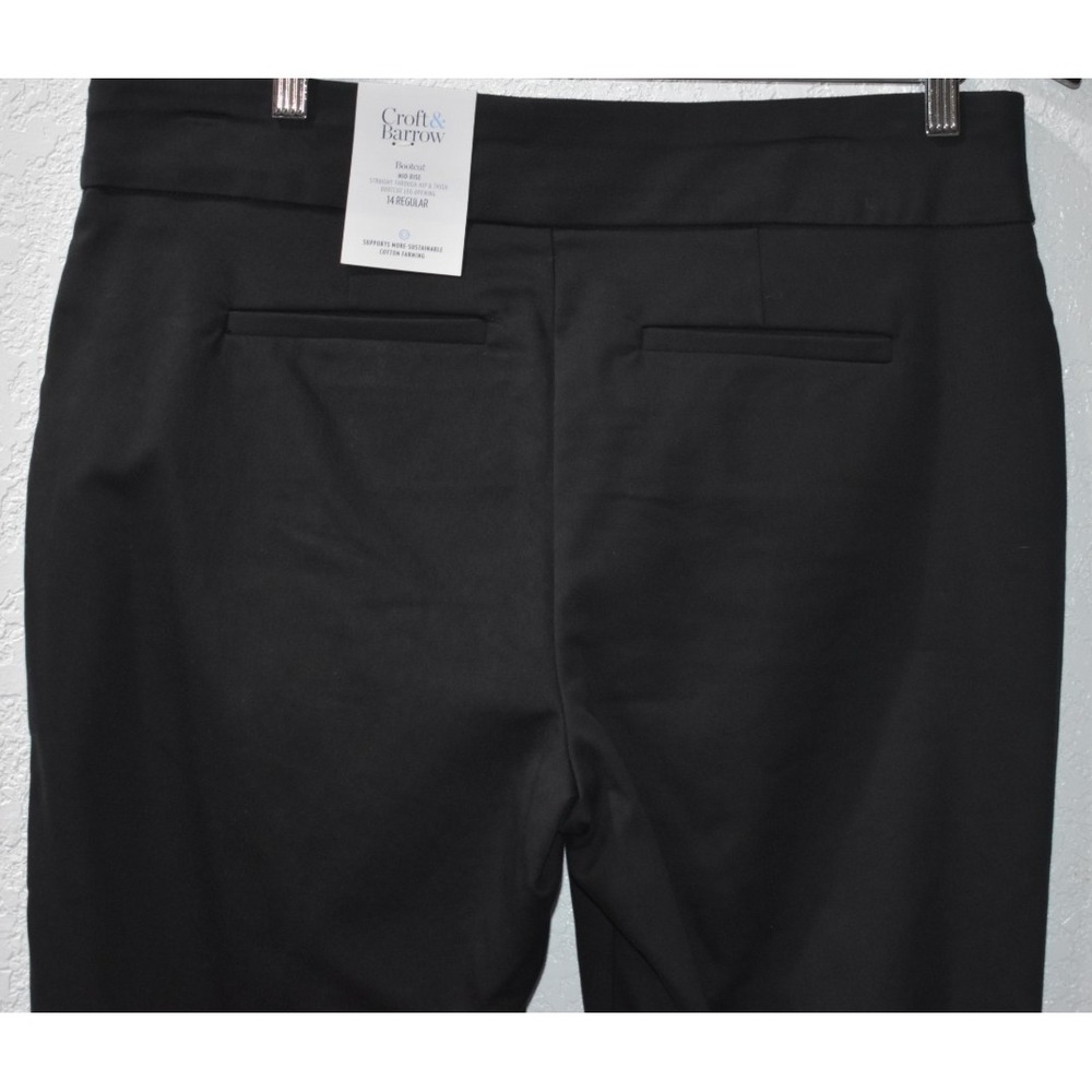 Croft Barrow Effortless Stretch Pants BLACK Pull-On Pockets Size 14 New w/tags - Picture 5 of 16